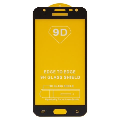 Закаленное защитное стекло Samsung J330 Galaxy J3 (2017), совместимо с чехлом, Full Glue, (без упаковки), чорний, cлой клея нанесен по всей поверхности
