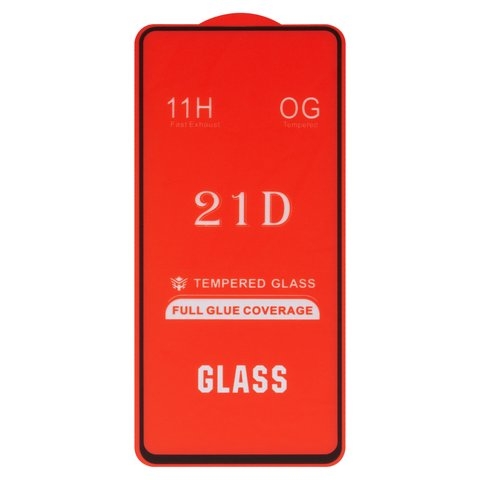 Закаленное защитное стекло Realme V11 5G; Oppo A55 5G, A56 5G, совместимо с чехлом, Full Glue, (без упаковки), чорний, cлой клея нанесен по всей поверхности