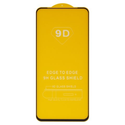 Закаленное защитное стекло Oppo A52, A72, A92, совместимо с чехлом, Full Glue, (без упаковки), чорний, cлой клея нанесен по всей поверхности