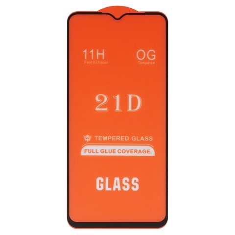 Закаленное защитное стекло Vivo T2X 5G, Y31, Y51, совместимо с чехлом, Full Glue, (без упаковки), чорний, cлой клея нанесен по всей поверхности