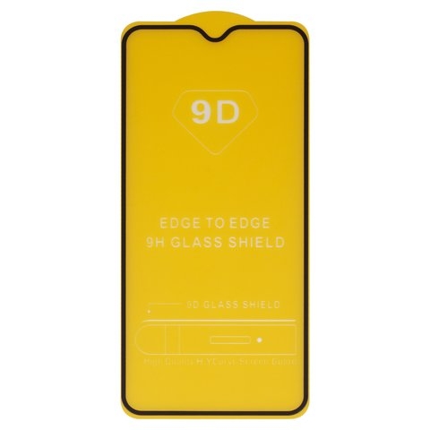 Закаленное защитное стекло Realme 5 Pro, совместимо с чехлом, Full Glue, (без упаковки), чорний, cлой клея нанесен по всей поверхности