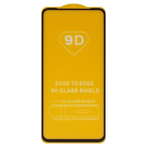 Закаленное защитное стекло Realme 6, совместимо с чехлом, Full Glue, (без упаковки), чорний, cлой клея нанесен по всей поверхности