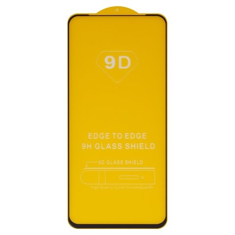 Закаленное защитное стекло Realme 6 Pro, совместимо с чехлом, Full Glue, (без упаковки), чорний, cлой клея нанесен по всей поверхности