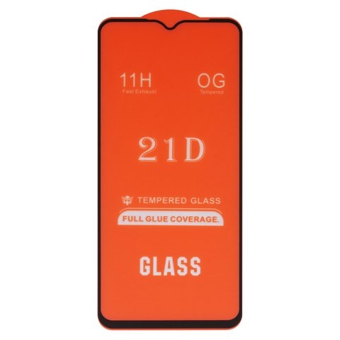 Закаленное защитное стекло Realme C21Y, C25s, C25Y, совместимо с чехлом, Full Glue, (без упаковки), чорний, cлой клея нанесен по всей поверхности