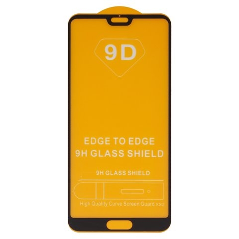 Закаленное защитное стекло Huawei P20 Pro, совместимо с чехлом, Full Glue, (без упаковки), чорний, cлой клея нанесен по всей поверхности