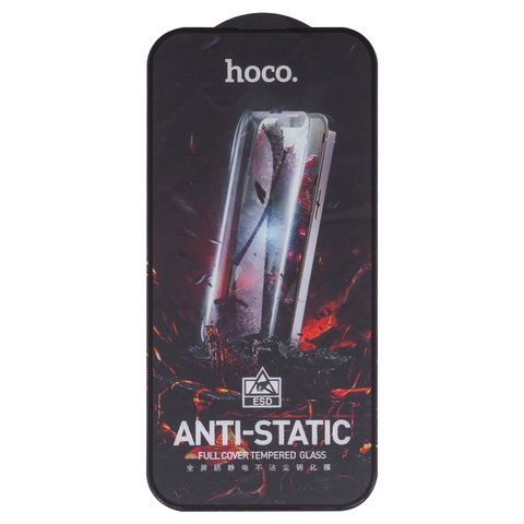 Защитное стекло Hoco G10 для Apple iPhone 14 Pro, Full Glue, Anti-Static, (без упаковки), черный, cлой клея нанесен по всей поверхности