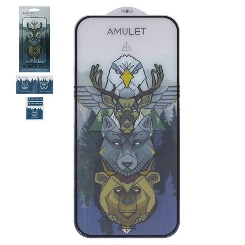 Защитное стекло iNobi Amulet для Apple iPhone 15 Pro, Full Glue, Anti-Static, черный, cлой клея нанесен по всей поверхности