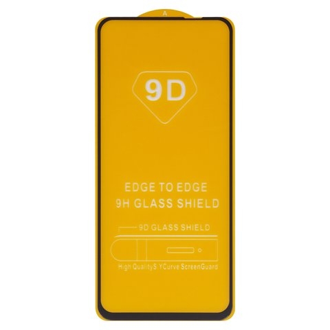 Закаленное защитное стекло Oppo A52, A72, A92, совместимо с чехлом, Full Glue, (без упаковки), черный, cлой клея нанесен по всей поверхности