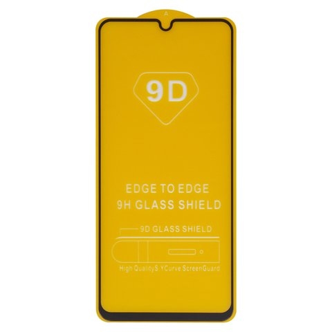 Закаленное защитное стекло Samsung A225 Galaxy A22, совместимо с чехлом, Full Glue, (без упаковки), черный, cлой клея нанесен по всей поверхности