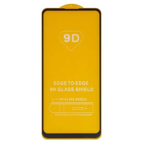 Закаленное защитное стекло Oppo A74, F19, Full Glue, (без упаковки), черный, cлой клея нанесен по всей поверхности