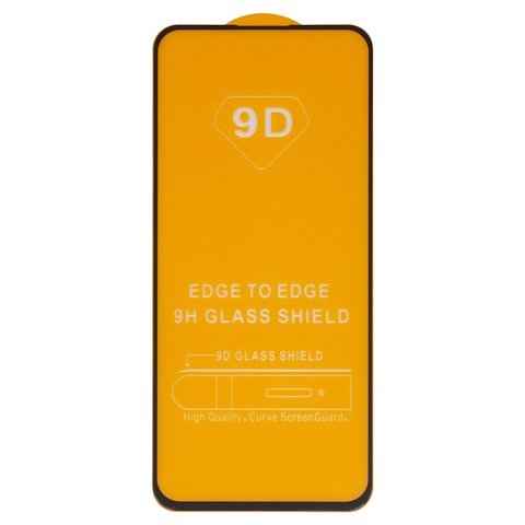 Закаленное защитное стекло Samsung A515 Galaxy A51, совместимо с чехлом, Full Glue, (без упаковки), черный, cлой клея нанесен по всей поверхности