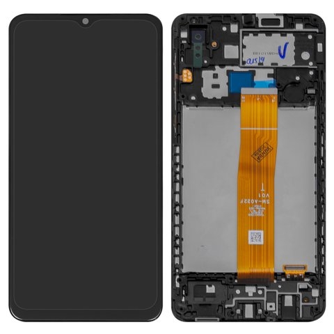 Дисплей Samsung SM-A022F Galaxy A02, чорний | з тачскріном | в передній панелі | Original (PRC) | дисплейный модуль, экран, A022F V0.1 1540417300